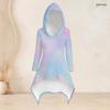 Women Plus Size Hooded Long Sleeve Two Piece Set Printed High Low Top Fitted Pants