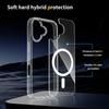 For iPhone 17 Case Compati with MagSafe PC+TPU Clear Phone Cover with Tempered Glass Screen Protector