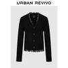 UR Women's Cropped Lace V-Neck Knit Cardigan