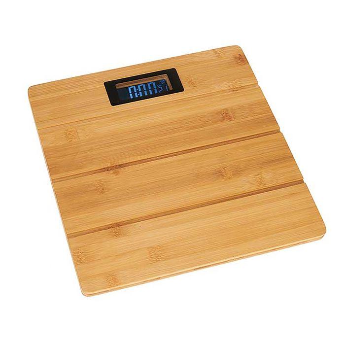 DAM Balance Numérique En Bambou Avec Écran LED. 30x30x2,7 Cm. Couleur : Marron