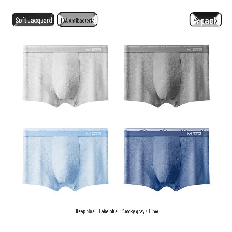 Miiow Men's Premium Cotton Antibacterial Briefs 4-Pack