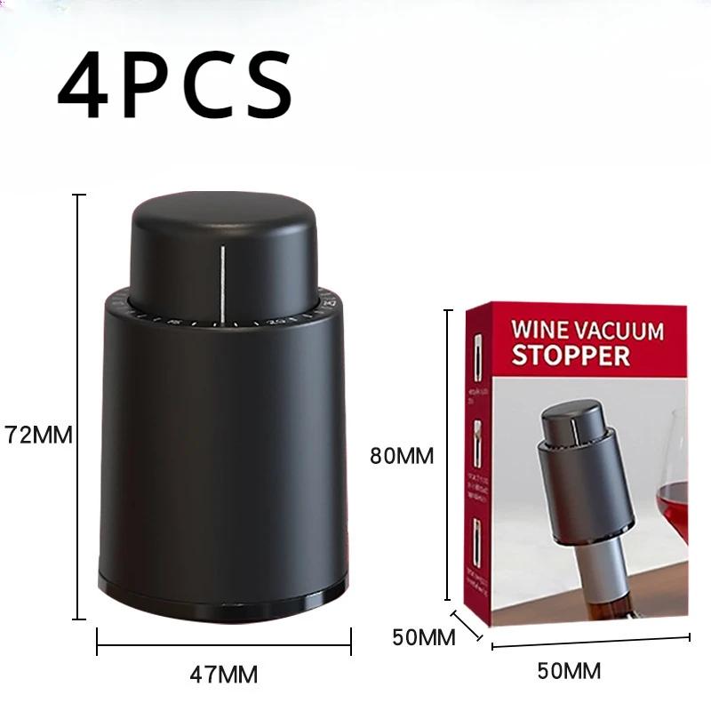 Vakuum Vinkork Vinstopp Vakuum Vinflaskor med Tidsskala Registreringar Barutrustning Vinkork Bartillbehör