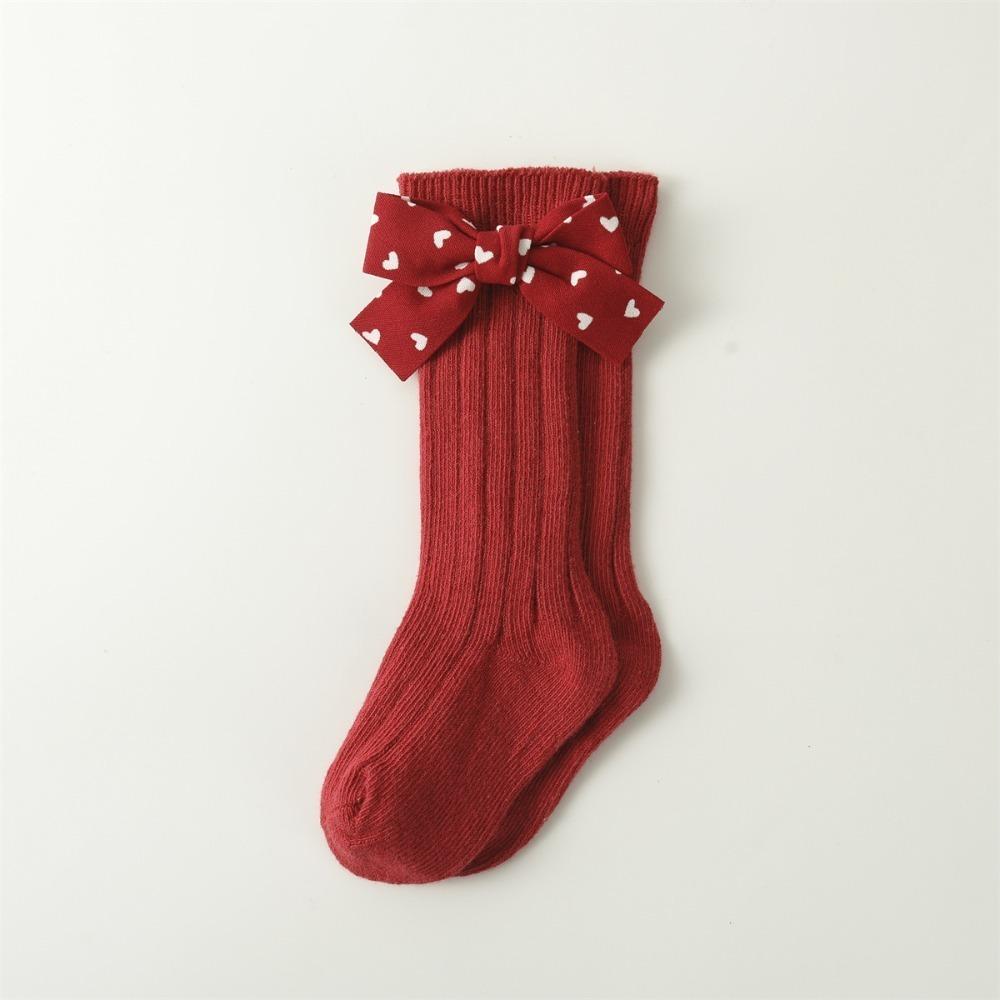 

Bowknot Winter Compression Stocking Casual Red Socks New Bow Middle Tube Socks Autumn Winter 6