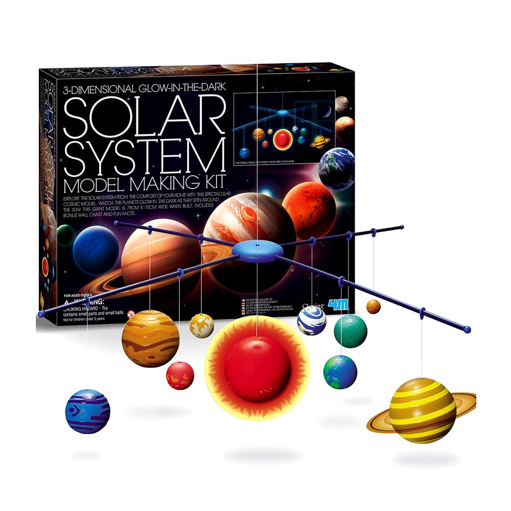 

[4M] 2003 Award-Winning Product: 3D Solar System Model Mobile Making Kit - Science Project, Experiment Kit, Craft Kit, Interior Decor, Planet Model, M