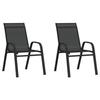 VidaXL Stackable Garden Chairs 2 Pcs Black Textilene Fabric 318777