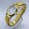 Montre Homme et Femme Confortable, Étendue, Sur un Bracelet Élastique, Bracelet Doré, Senior