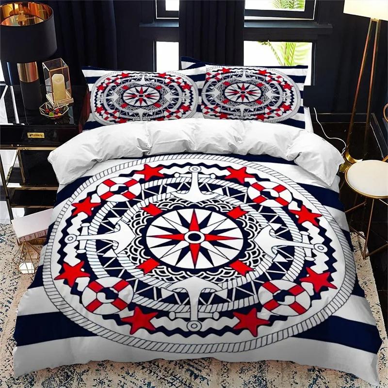 

Nautical series All Season Duvet Cover Bedding Comforter sets Soft Quilt Cover and Pillowcases Single/Double/Queen/King 180x210cm 3pcs