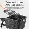 ROCKBROS Rear Bike Basket Large Capacity With Telescopic Cover Pets Bicycle Basket Fits for Most Rear Bike Rack Anti-squeeze