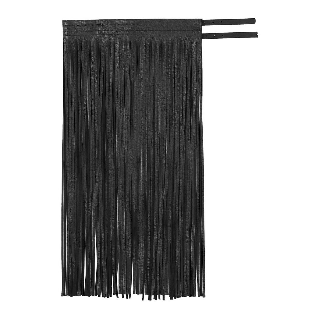 Cintura Gotica Punk da Donna in Ecopelle con Doppia Fibbia Regolabile Lunga Frangia Nappa Accessorio per la Vita