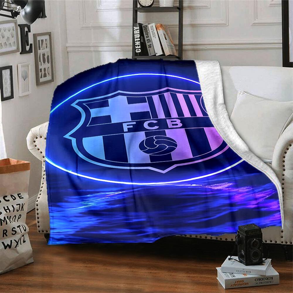 1pc FC Barcelona Soft Warm Throw Blanket Nap Blanket For Couch Sofa Office Bed Camping Travel,Comfortable