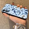 Case for Apple iPhone 17 Pro Max 11 16 12 14 15 Pro 7 8 13 XR XS MAX Air Funda Phone Cover Cartoon Blue Flower