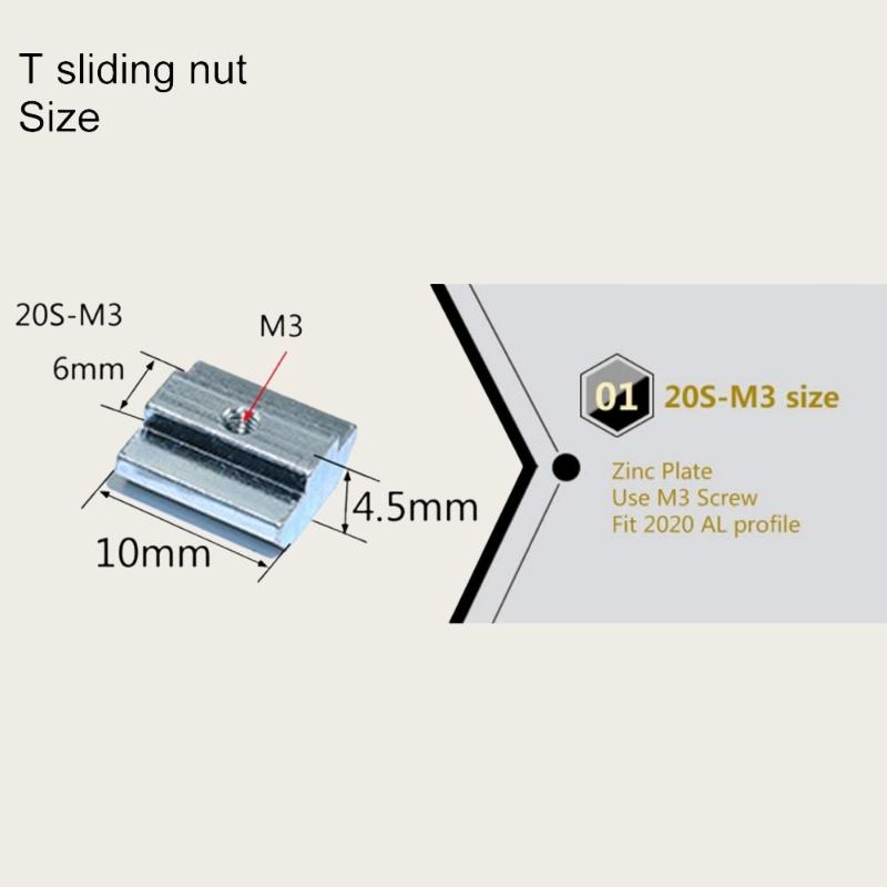 111pcs EU11 M1 M1 M1 M6 T Slide Nut Fastener Galvanized T-Slot Nuts for 11 Series Aluminum Extrusion Profile