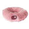 Washable Cat Tunnel Cozy Plush Cat Tunnel Bed with Hanging Balls for Indoor Kittens Small Cats Washable Donut Toy for Pets