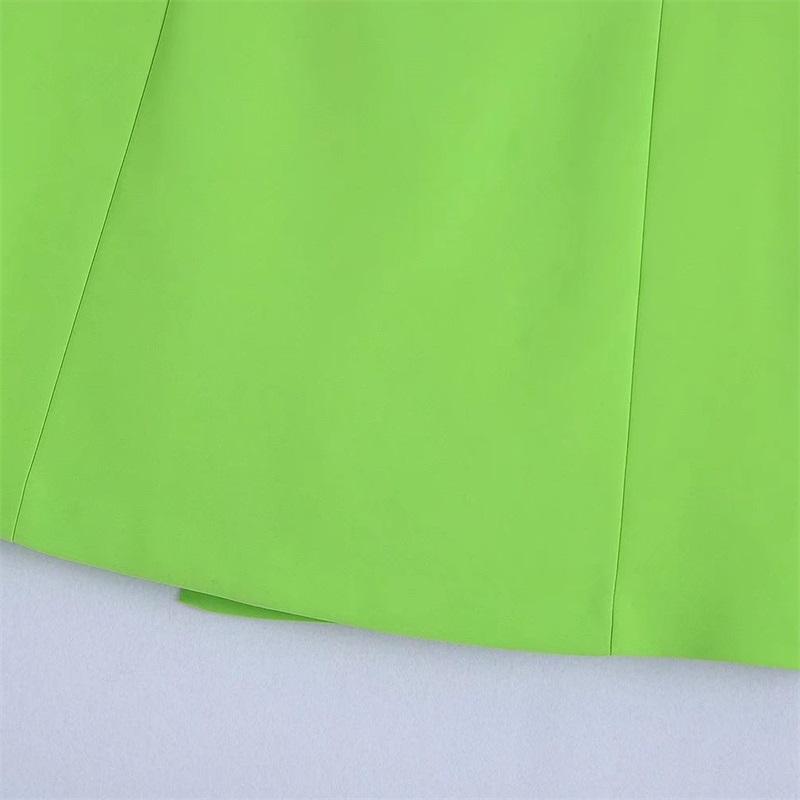 Women Fashion Green With Pockets Fitted Mini Skirt Vintage High Waist Button-Down Female Skirts Mujer Streetwear