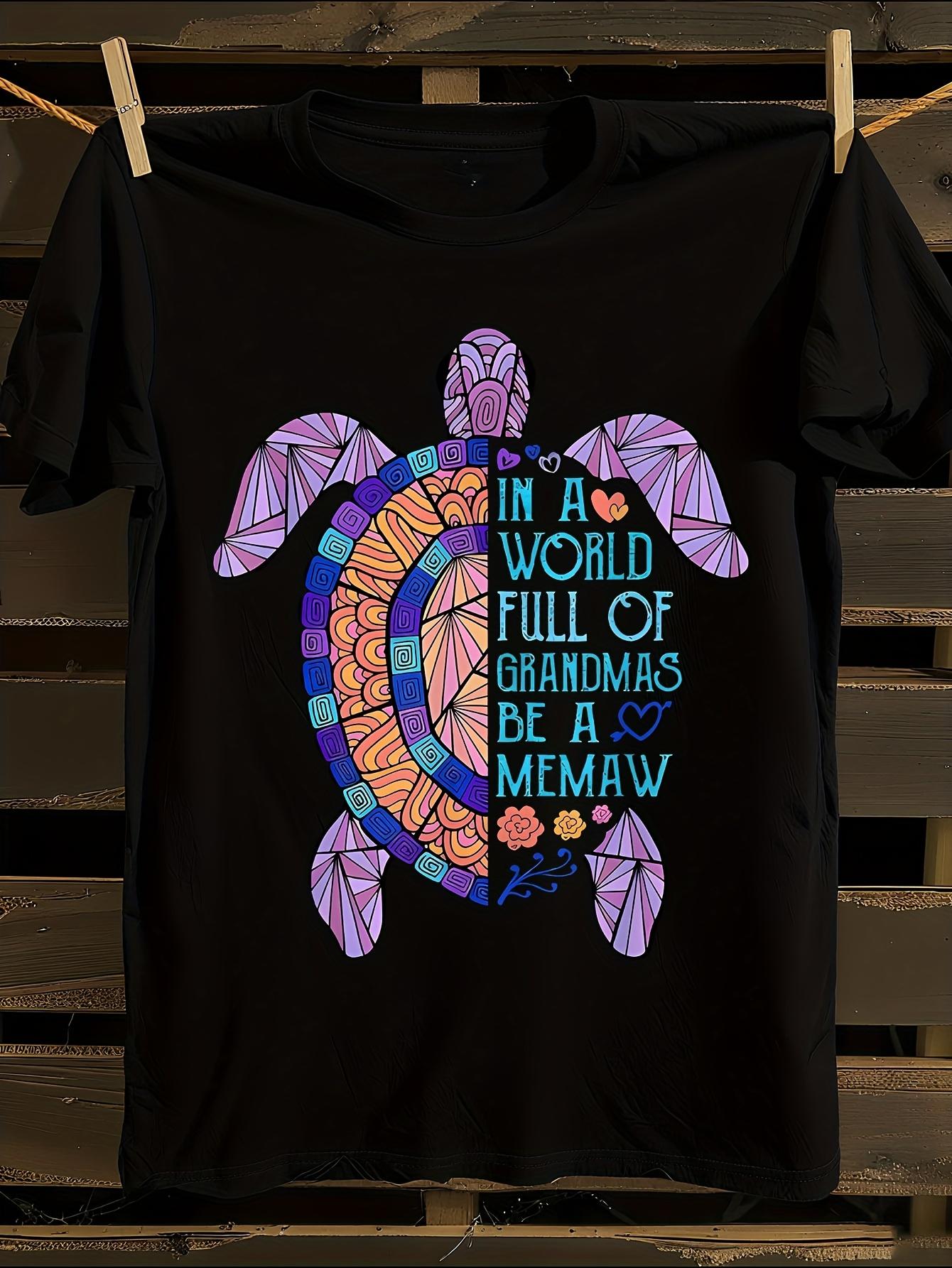 Funny Grandma and Memaw Turtle Graphic T-shirt XL