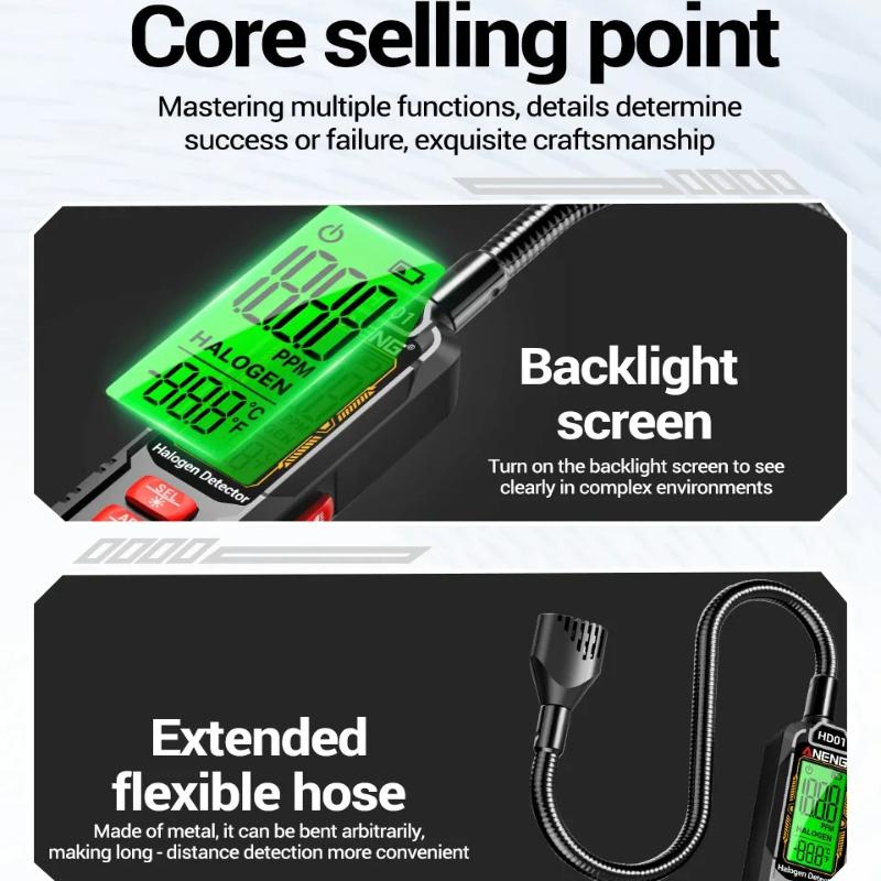 Professional Gas Leak Refrigerant Detector Automotive/ Air Conditioning Detection Audible Visual Ala Refrigerant Leak Detector for Freon Refrigerants