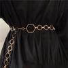 Gold Elegant Quadrilateral Waist Chain For Women Fashionable Accessory For Dresses
