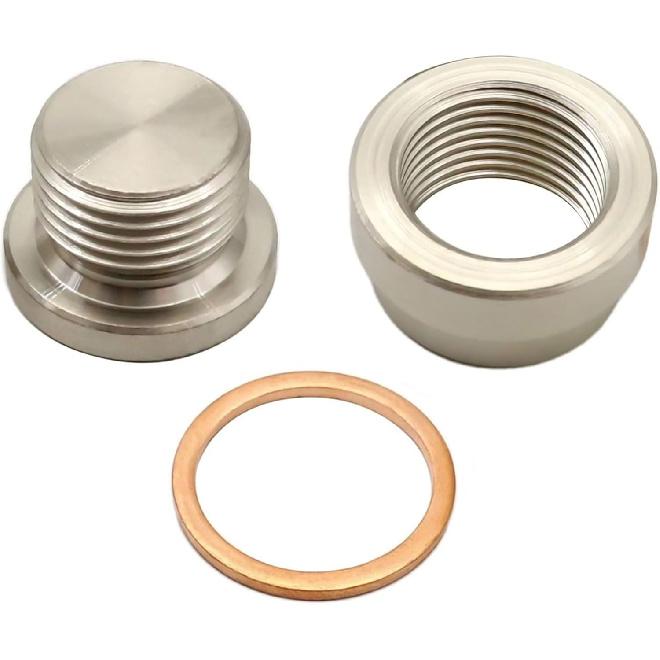 FZJDSD 12MM KIT STEEL BUNG & STEEL PLUG + WASHER Transmission sump drain plug Oil pan drain plug (weld in)