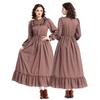 Prärie Kolonialkleid Braun Floral Vintage Halloween Kostüm Pionier Viktorianisch Mittelalter Kostüm Historisches Renaissance Kleid