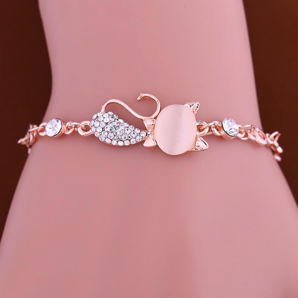 Women Bracelet Beautiful Good Glossiness Women Women Bracelet Women Cats Pendant Bangle Bracelet for Club