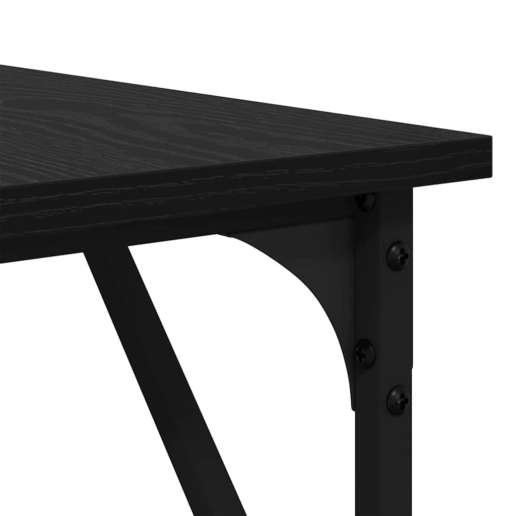 L shaped Corner Desk Black Oak Effect 149 x 149 x 75 cm