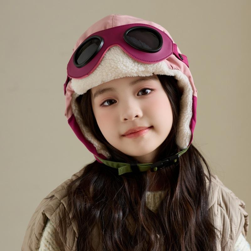 Pilotes parents-enfants d'automne et d'hiver Garçons et filles Bonnets d'oreille épais coupe-vent et chauds Bonnets de neige