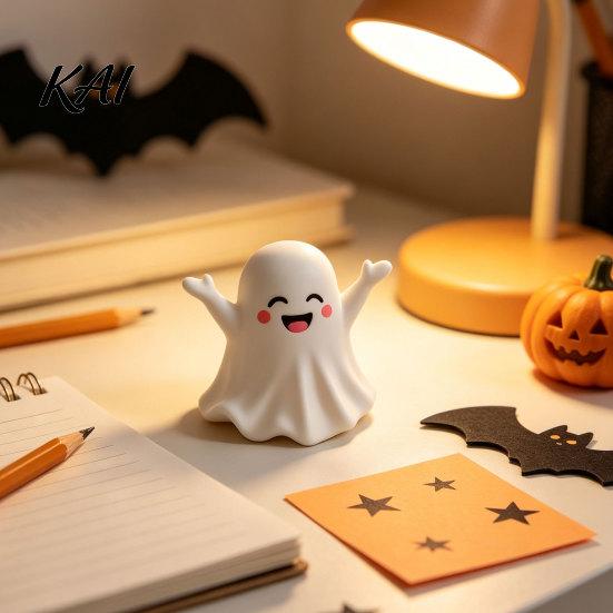 Novelty Office Desk Decor Halloween Ghost Pen Holder, Cute Mini Figurine Decor, Funny Desktop Cup Pencil Stand Ornament, Creative Organizer