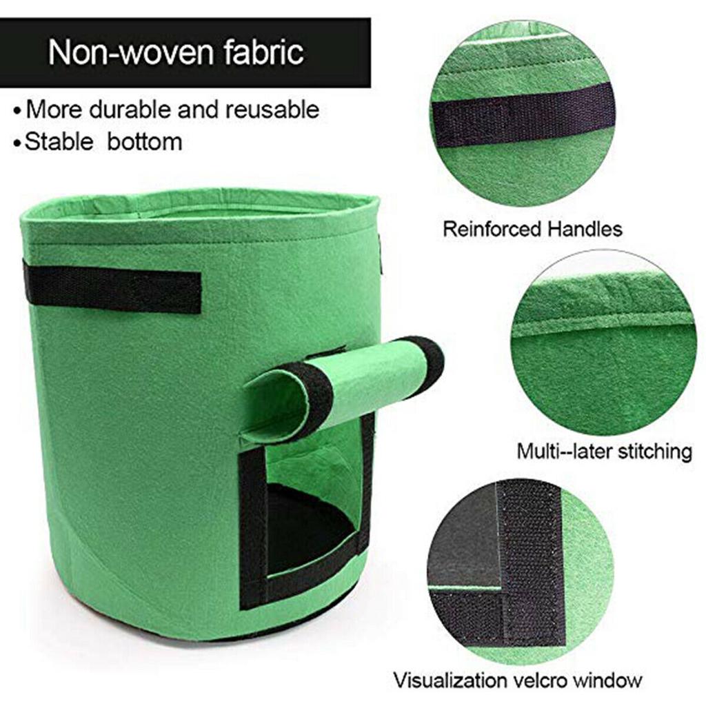 7Gallons Nonwoven Potato Growing Bags Fabric Vegetables Planter Gardening Bags