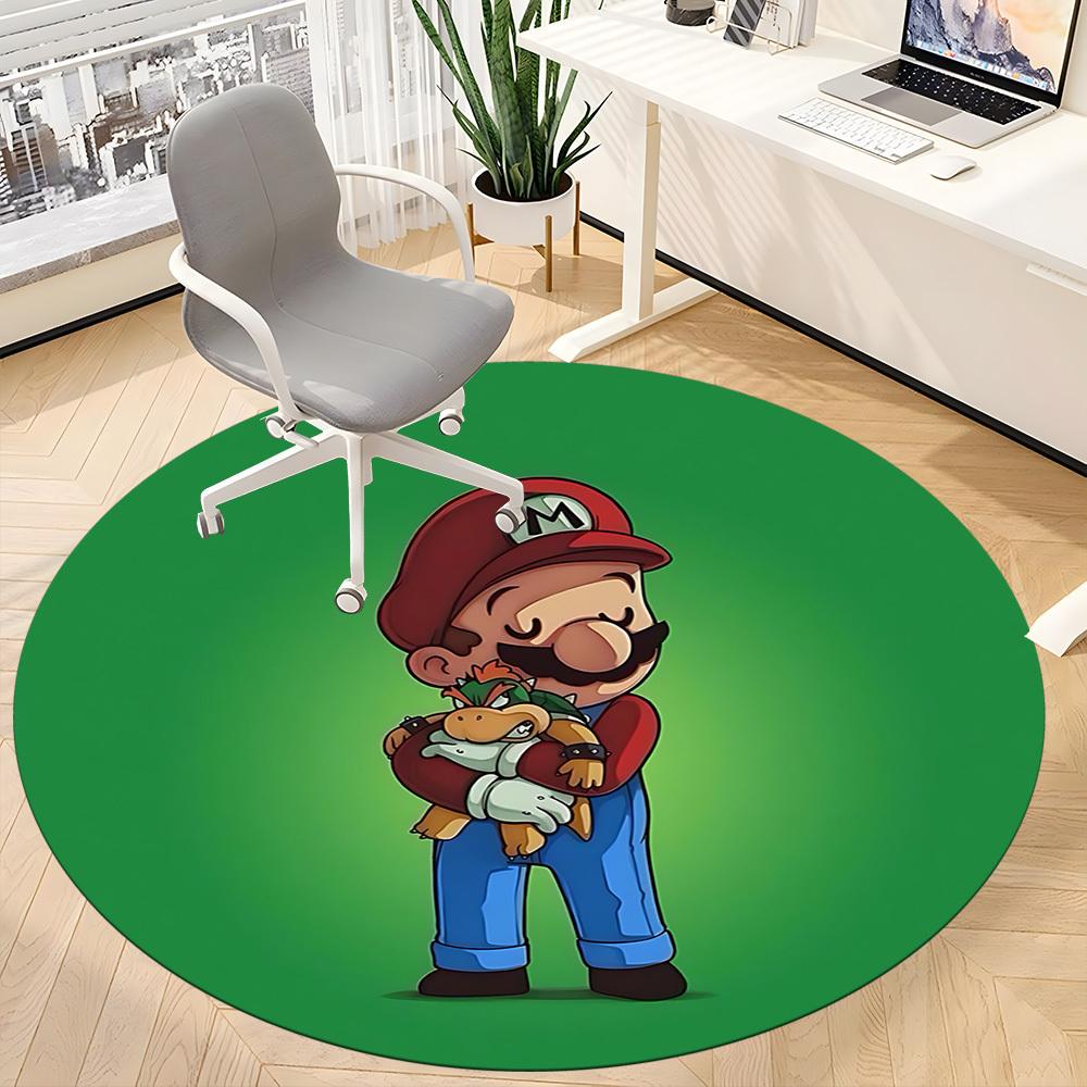1pc Mario Office Round Area Rug, Under Office Chairs Bedroom Living Room Home Decor A1022302
