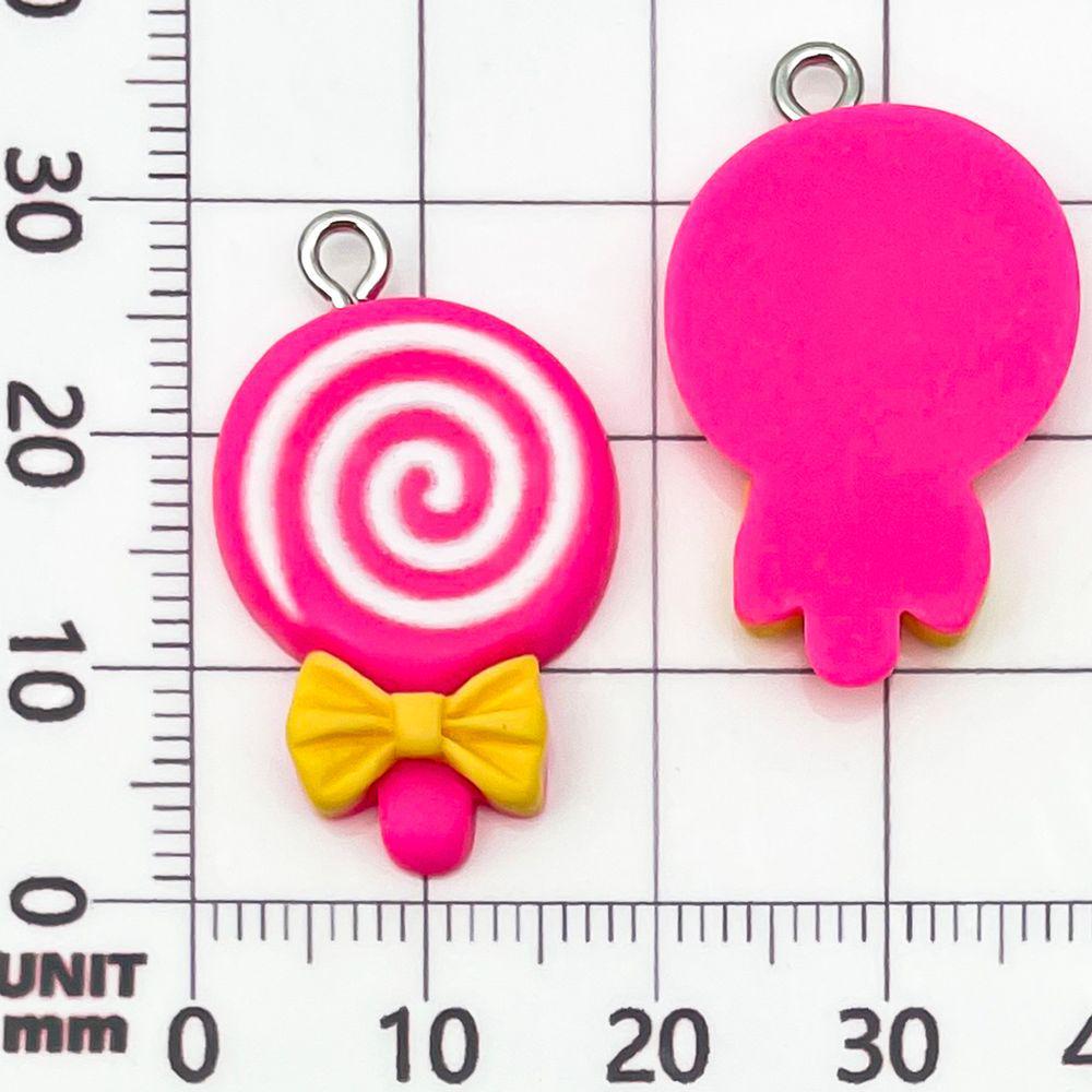10 Multicolor Resin Bow Lollipop Charms for DIY Jewelry