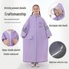 Kids' Long Raincoat with Backpack Compartment - Stormproof Poncho for School, Boys & Girls Plus Size