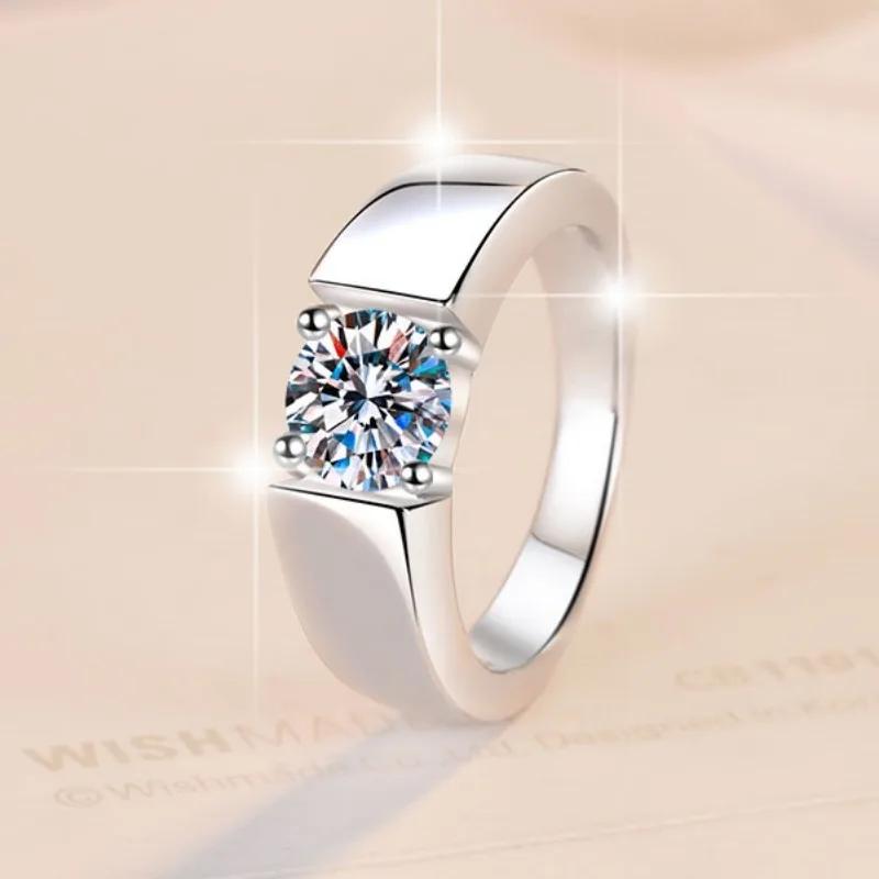 1ct D VVS1 Moissanite CopperMan Ring Classics for Man Beautiful Fashion Wedding Engagement Jewelry Party Gifts