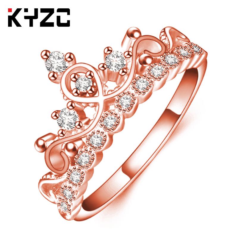 Style Jewelry Crown Series Ring Women'S Diamond Ring Personality High Carbon Ring