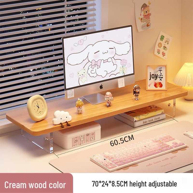 Monitor Riser and Keyboard Tray Combo Stand