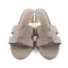Excellent HERMES Sandals Oasis H-design chunky heel leather Epsom Leather 37.5 Used