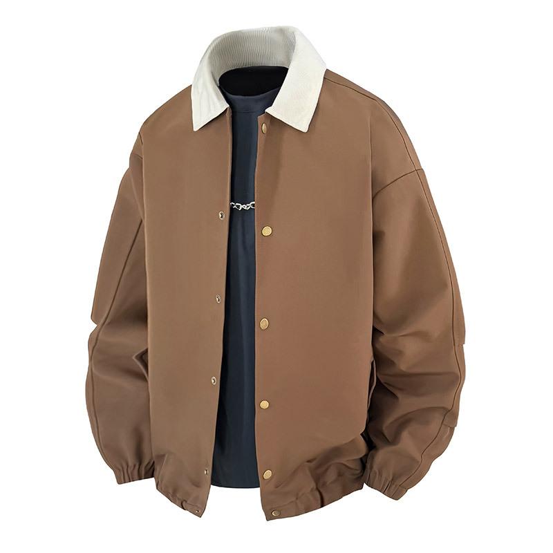 

Men s Solid Color Workwear Jacket Men s Lapel Loose Casual Couple Jacket XXXL