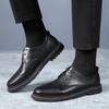 Fashion Classic Black Men's Leather Shoes Minimalist and Versatile Style Office and Driving  Leisure Business Men's Walking Shoes New