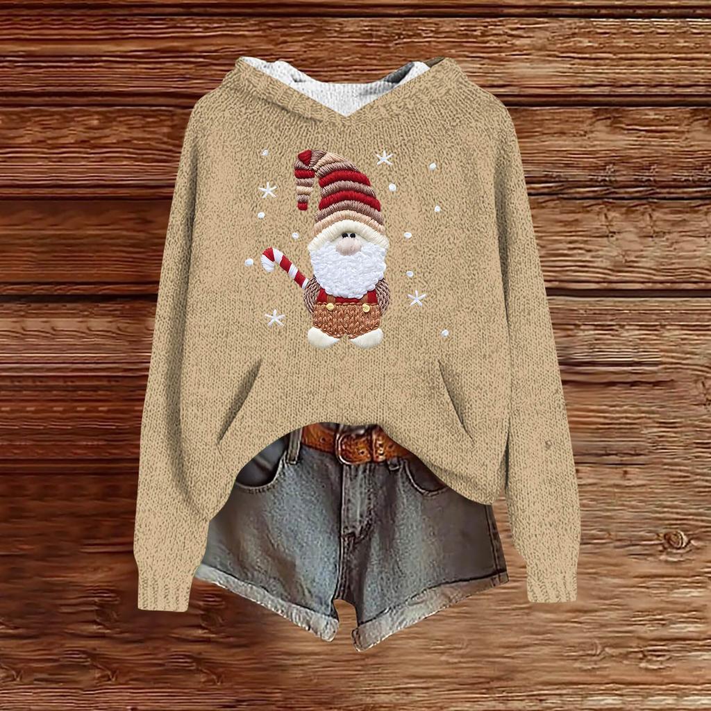 Sweatshirts For Women Knit Sweater Cute Shirt Fall Pullover Hooded Sweatshirt