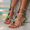 Eilyken Summer Gladiator Hollow Out Narrow Band Sandals Women Fashion Sexy Open Toe Ankle Strap Club Stripper Heels Shoes
