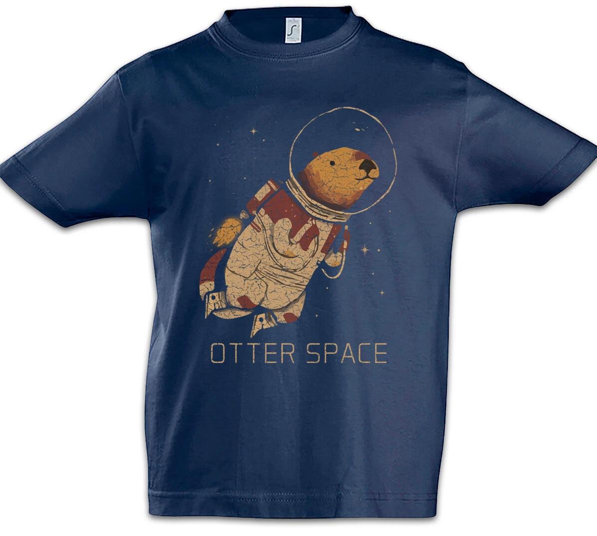 Otter Space Kids Boys T-Shirt Addiction Astronaut Fun Planet Space Love- 110