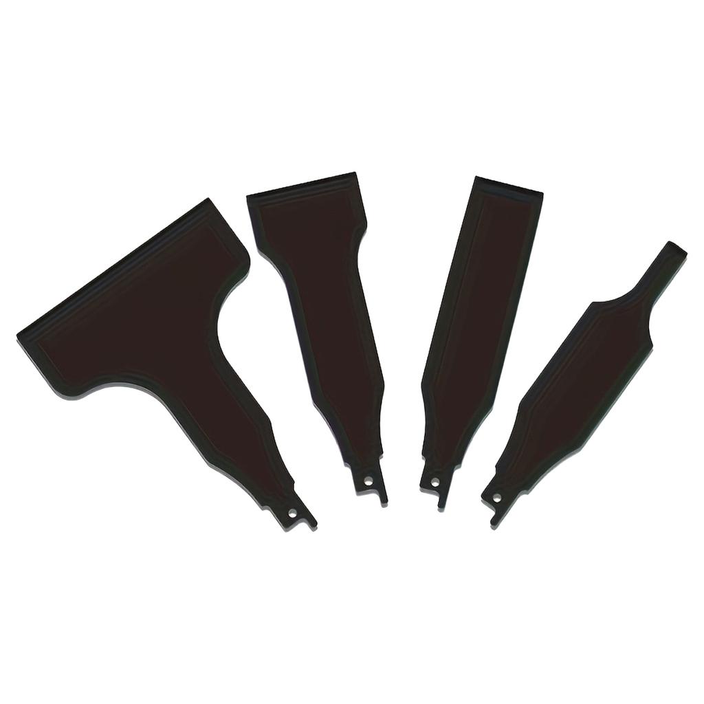 4 Piece Multi Size Reciprocating Scraper Blades Putty Removal Kit For Steel Tile Putty Removal And Surface Preparation