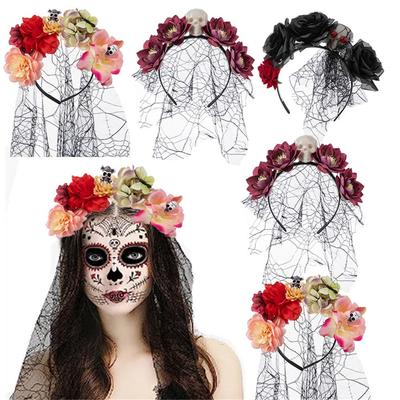Coroană de flori trandafir mexican Ziua Morților Bentiță Podoabă de cap pentru nuntă Podoabă de cap cu flori la modă Femei