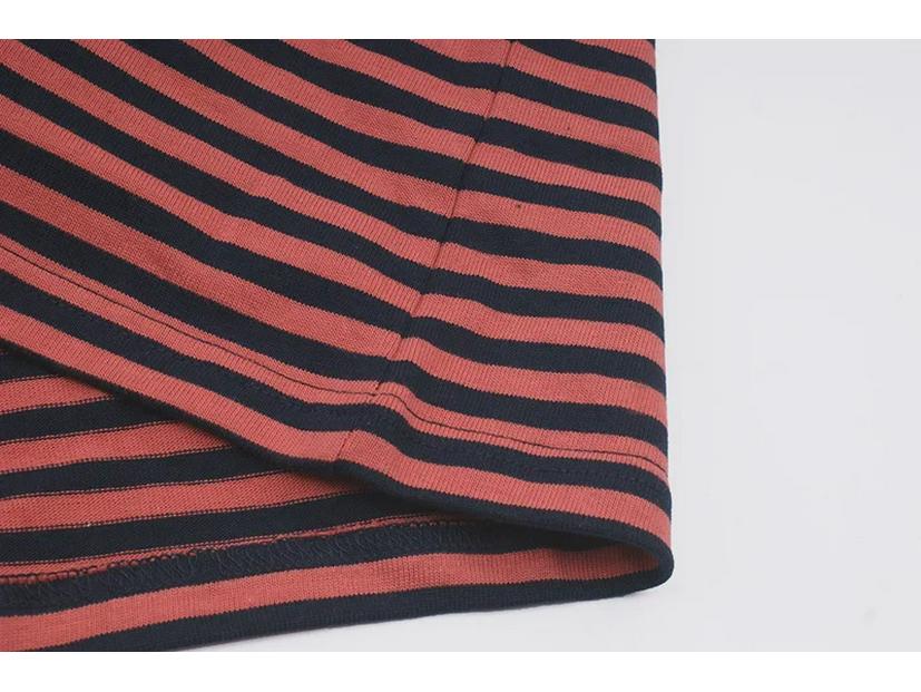 OKONKWO Letní pruhované pánské námořnické tričko khaki a tmavě modré