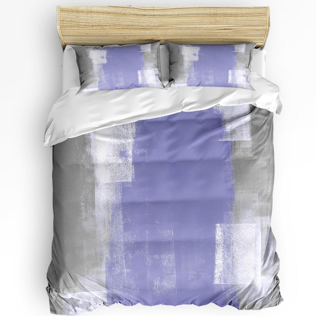 Orange Gray Abstract Oil Painting Texture Soft Duvet Cover With Pilow Case 3pcs Beding Set Comfortable Quilt Cover Double Bed Home Textile