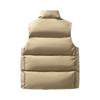Men's Solid-color Casual Vest, Men's And Women's Style Zipper Stand-up Collar With Cotton Warm Sleeveless Vest