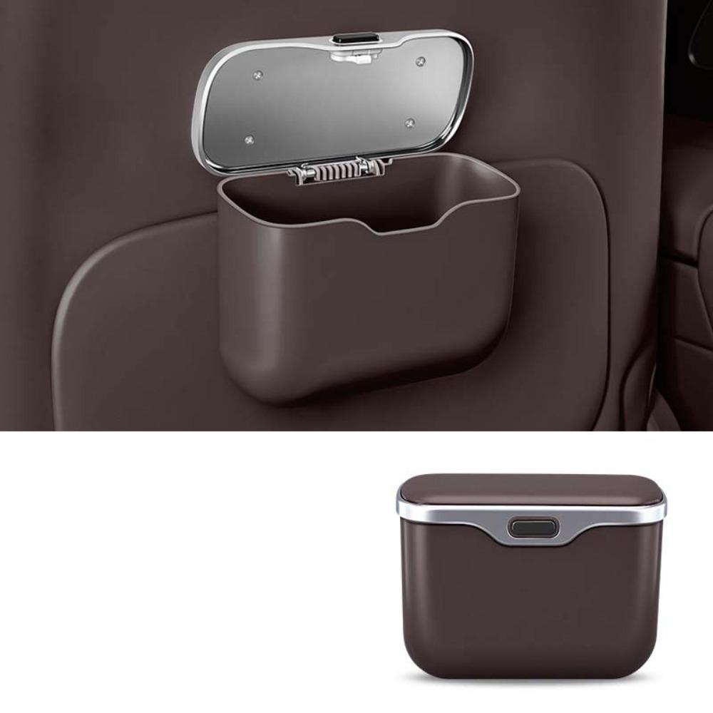 Leak-proof Car Trash Can with Lid Button Multi-functional Organizer Box  for Wet and Dry Use