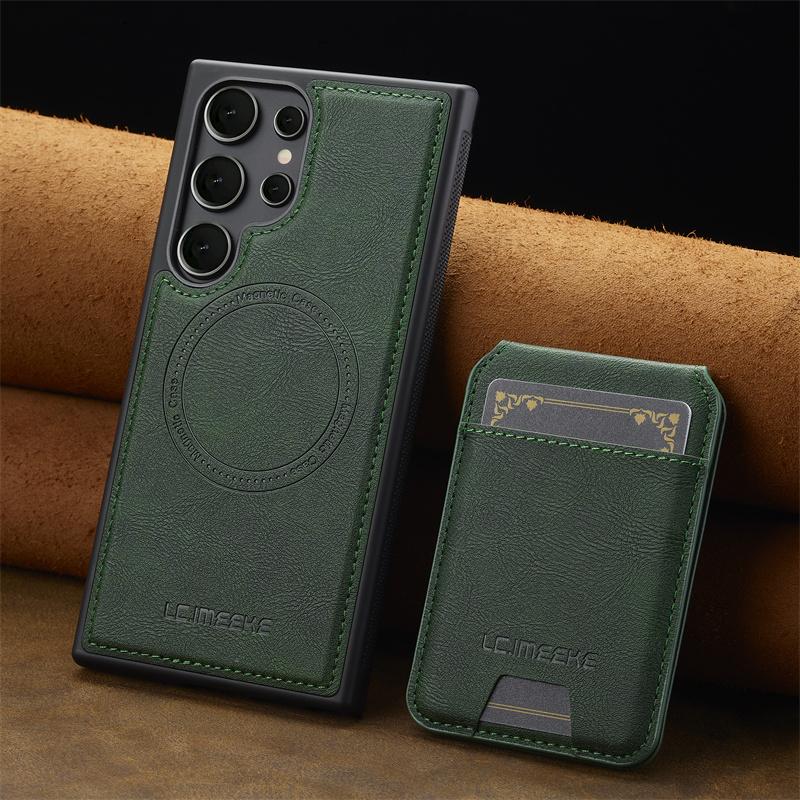 2 In 1 Magsafe Wallet Leather Phone Case For Samsung Galaxy S26 S25 S24 S23 S22 S21 Ultra Plus S20 FE Magnetic Card Holder Cover