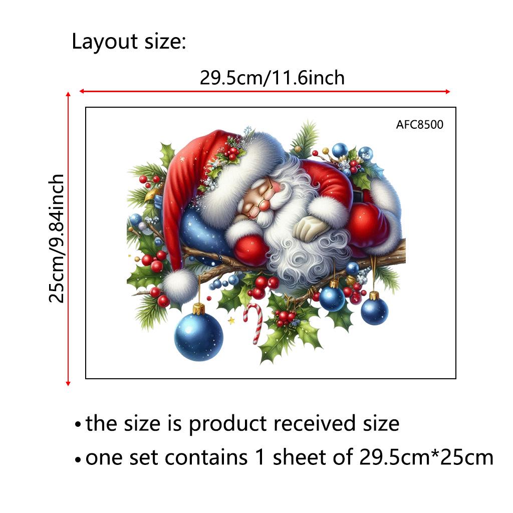 Santa Claus PVC Toilet Sticker - Self-Adhesive Christmas Bathroom Decoration (Model AFC8507)