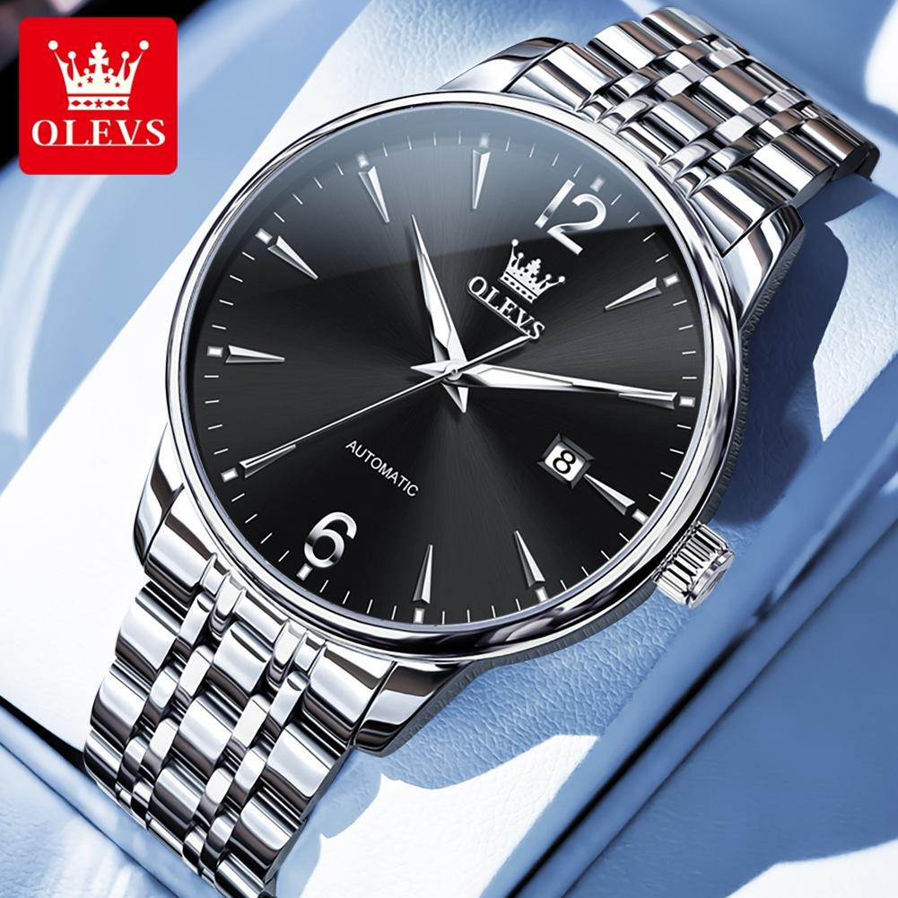 OLEVS 6741 Mens Watch Original Automatic Mechanical Watches Stainless Steel Watches For Man Gifts High Quality Big Dial Reloj