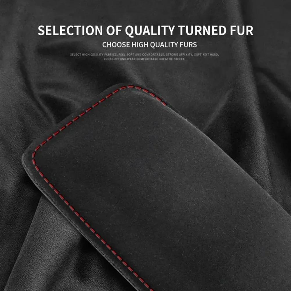 1pcs Car Suede Leather Knees Pads Interior Knees Cushion Relax Elastic Cushions Memory Foam Thigh Supporting Accessories